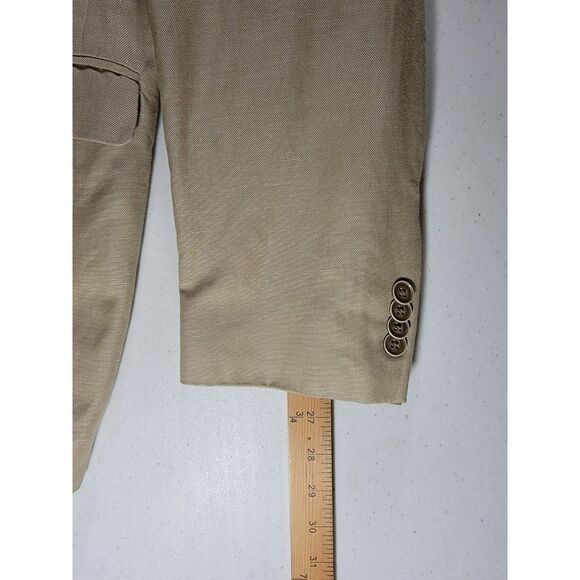 Tommy Hilfiger Linen Blend Beige Sport Coat Suit Jacket Blazer - 46L - Picture 5 of 9